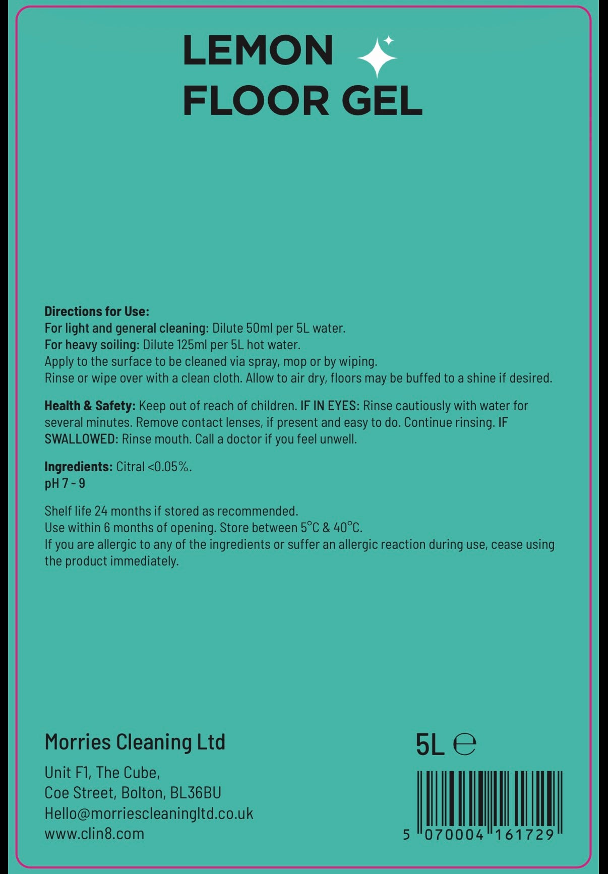 Clin8 Lemon Floor Gel
