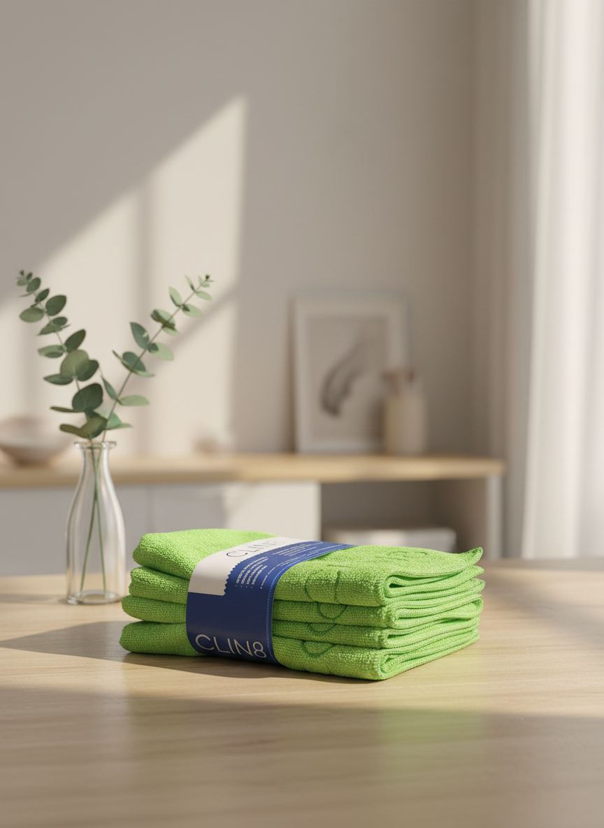 CLIN8 cleaning towels in aesthetic environment